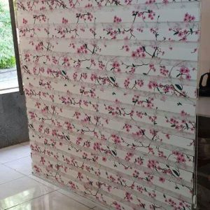 پرده زبرا چاپی گل شکوفه عرض ۱۶۰ ارتفاع ۱۱۹