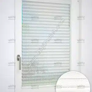 پرده پلیسه پشت دری سفید شید اسکرین پایه ساده