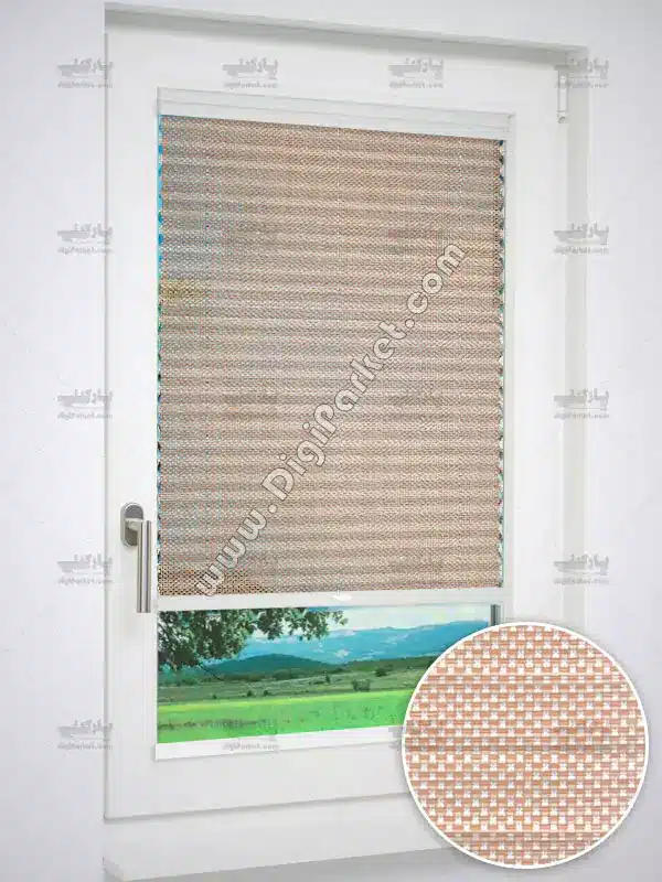 پرده پلیسه پشت دری شید اسکرین کرم یا قهوهای روشن Spinal پایه ساده 3 پرده پلیسه پشت دری شید اسکرین کرم رنگ Spinal پایه ساده