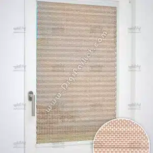 پرده پلیسه پشت دری شید اسکرین کرم رنگ Spinal پایه ساده