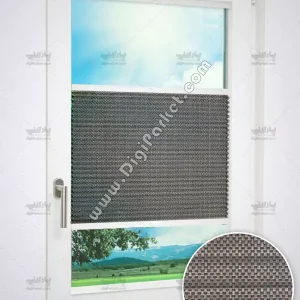 پرده پلیسه پشت دری شید اسکرین قهوه‌ای طوسی Spinal پایه ساده