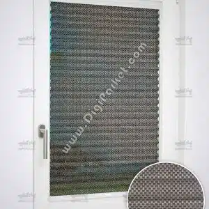 پرده پلیسه پشت دری شید اسکرین قهوه‌ای طوسی Spinal پایه ساده