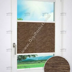پرده پلیسه پشت دری بامبو قهوه‌ای Versus پایه ساده