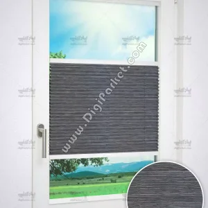 پرده پلیسه پشت دری بامبو خاکستری Versus پایه ساده