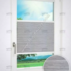 پرده پلیسه پشت دری بامبو طوسی Versus پایه ساده