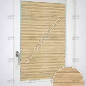 پرده پلیسه پشت دری بامبو کرم زرد Versus پایه ساده 3 پرده پلیسه پشت دری بامبو کرم زرد Versus پایه ساده