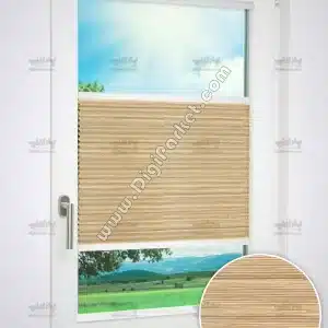 پرده پلیسه پشت دری بامبو کرم زرد Versus پایه ساده