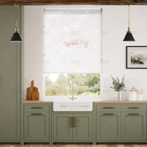 پرده کرکره فلزی سفید اکلیلی متالیک ۲۵ میلیمتری