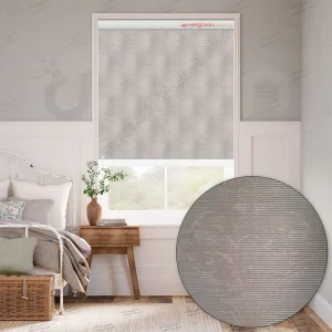 پرده زبرا شید رول شب و روز دومکانیزه شنل دامسک کرم شکلاتی روشن