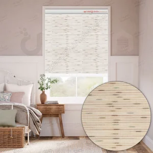 پرده زبرا شب و روز دومکانیزه راه راه افقی سفید برنزی