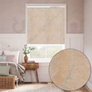 پرده شید رول طرح برگ نقره‌ای برنزی