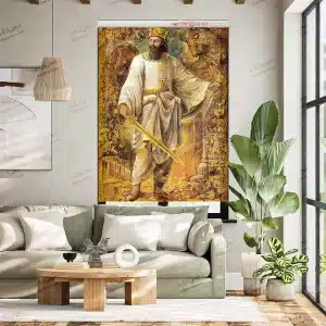 پرده تصویری کوروش کبیر بنیانگذار امپراطوری هخامنشی